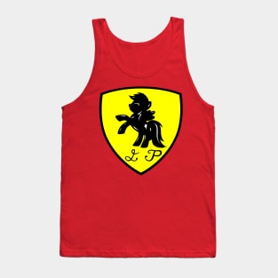 Cute Retro 80's Pony Cartoon Racing Car Funny Logo Parody Mashup Tank Top